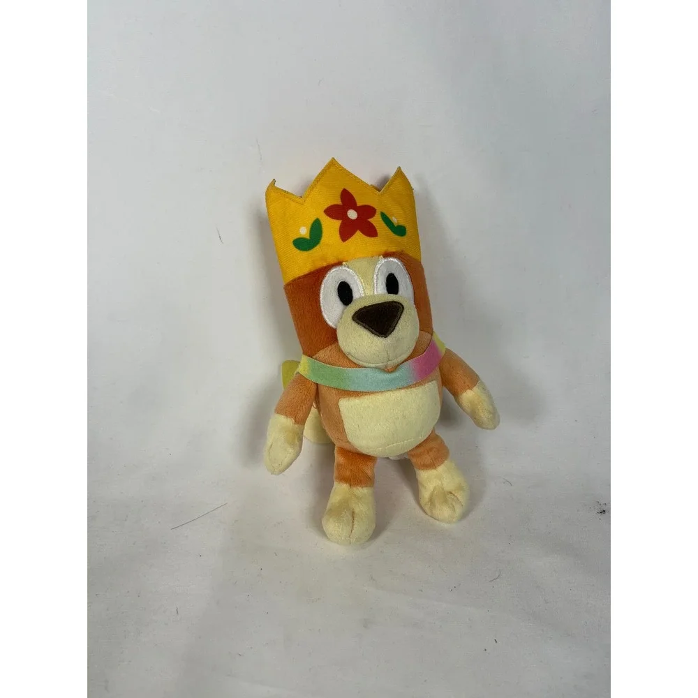 Bluey Bingo‎ Queen Plush Stuffed Animal with Crown and Rainbow Cape Moose Toys